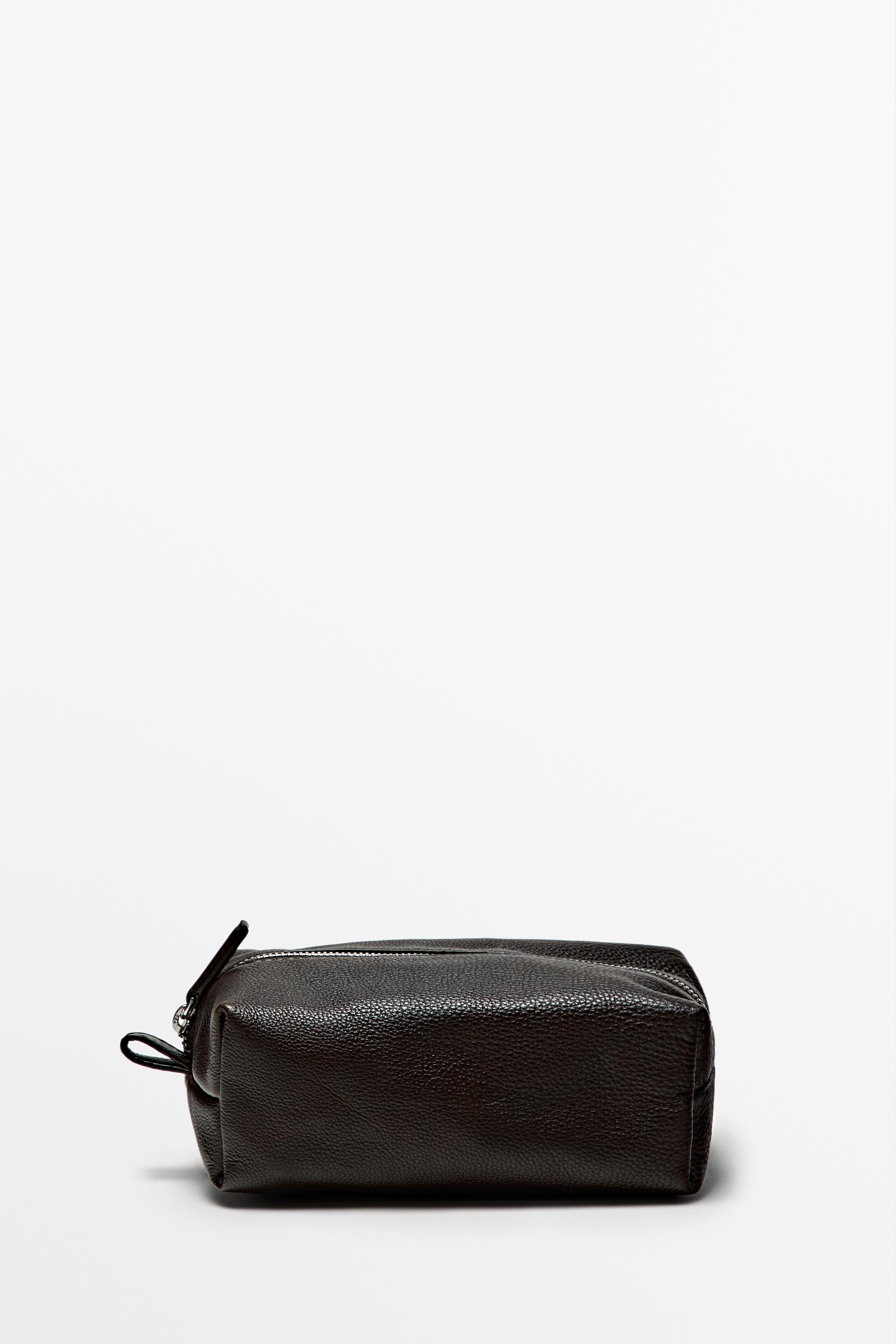 Trousse à fermeture Éclair en cuir nappa